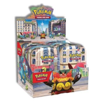 Display 10 Mini Tins Pokémon Ciudad Luminalia (Lumiose City) - JCC TCG Español